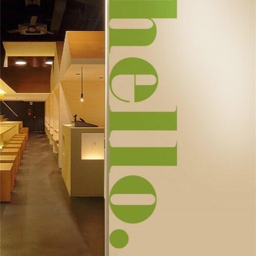 Company Office Slogan Letter Custom Wall Sticker Fashion Shop Window Hello Welcome Sign Word Decoration Glass Door Sticker