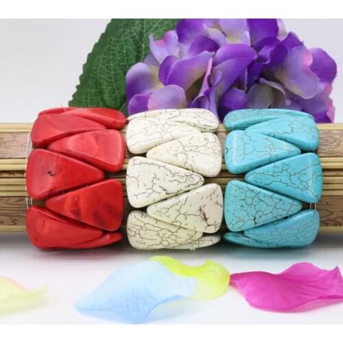 Wholesale Turkey stone elastic bracelet multi element collocation DIY ,four shapes can be selected a set of three colors