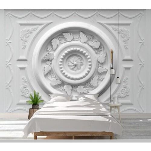 Papel de parede 3d European pattern plaster relief carved ceiling 3d wallpaper mural,living room bedroom wall papers home decor