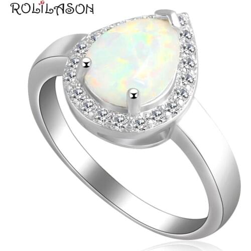Popular online!Water Drop Green fire opal silver plate Party gift Women Health Jewelry Ring USA Sz #7#8#9#10 OR611