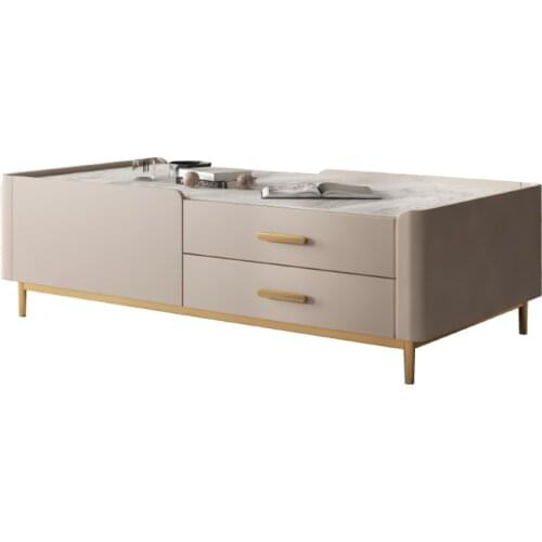 Light luxury minimalist rock tea table Modern minimalist rectangular small living room home coffee table TV cabinet combination