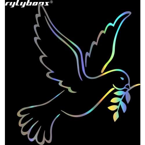 Rylybons Attractive Dove Peace Car Stickers Motorcycle decals Car Body Window Stickers Car Styling Full Body Car Sticker