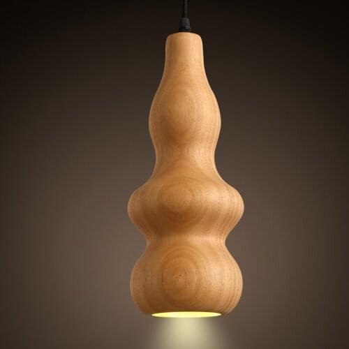 Nordic restaurant Art real wood gourd Lamp personality Dining room sitting room bedroom Single head droplight