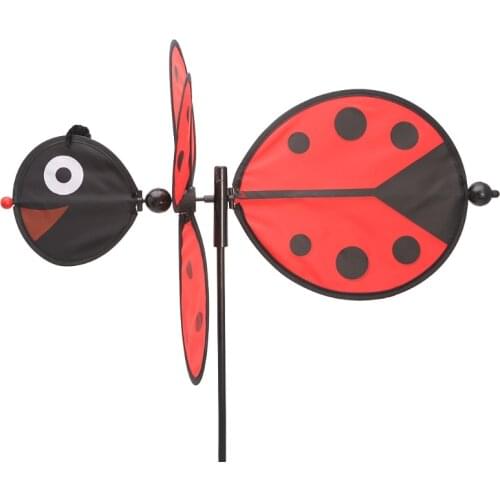 Bee Ladybug Windmill Whirligig Wind Spinner Home Yard Garden Decor Kids Toys GXMB