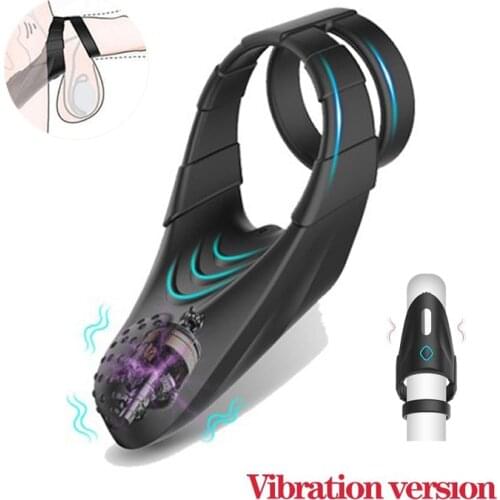 Vibrator Male Penis Rings Delay Ejaculation Penis Vibrating Cock Ring Clitoral Erotic Adult Sex Toys for Men Male Masturbator