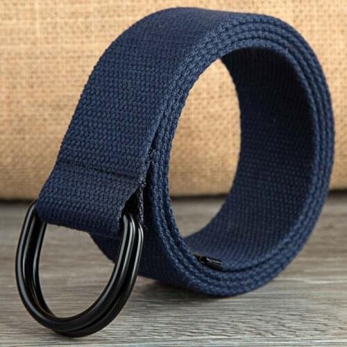 Vintage 110cm Fashion Long Casual Unisex Men Women Canvas Fabric Belt Strap D Ring Buckle Webbing Waist Band men belt
