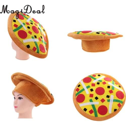 MagiDeal Adult Kids Pizza Shape Hat Halloween Christmas Carnival Birthday Party Cap Fancy Dress Costume Prop