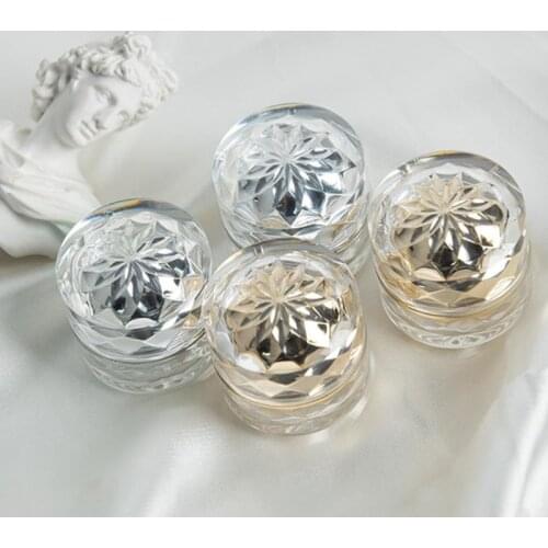 100pcs Empty Plastic Jar Diamond Shape Clear Pot for Nail Art Glitters Mini Small Make Up Cream Cosmetic Container