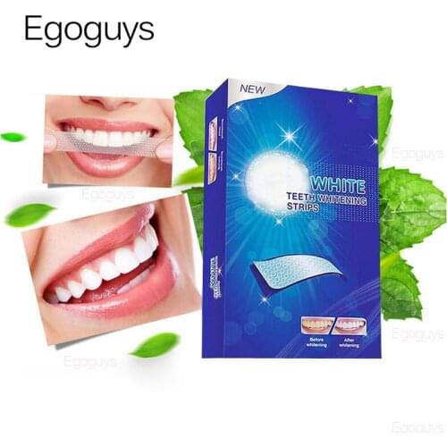 14PCS/Pack D Teeth Whitening Strips Mint Flavor Teeth Shade Bleaching Oral Care Remove Tooth Stain Dental Whiten White Tips Kit