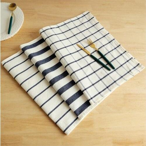 2Pcs 3Pcs 4Pcs Per Set Cotton Tea Towels Plaid Kitchen Towel Napkin Scouring Pad Kitchen Cleaning Towel 40x60cm