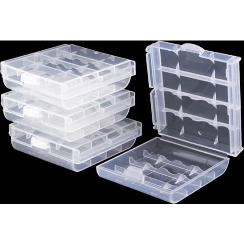 20/50/100pcs 4 Slots AAA Battery Box AAA LR3 HR3 Battery Holder Storage Box Bateria Protective Container For 4x AAA Batteries
