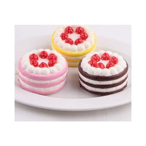 2018 Cute Strawberry Cake Bread Ice Cream Kid Toys Squishy Squeeze Toy Slow Rising Relieves Stress Anxiety Attention To Adult
