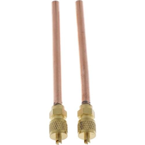 2xAir Conditioner Spare Part Monodirectional Filling Access Valve 6.35x118mm