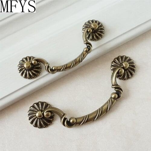 3.75'' 5'' Unique Bronze Drop Pull Cupboard Pulls Handles Cabinet Handle Pull Knobs Dresser Bail Pull Drawer Handles Hardware