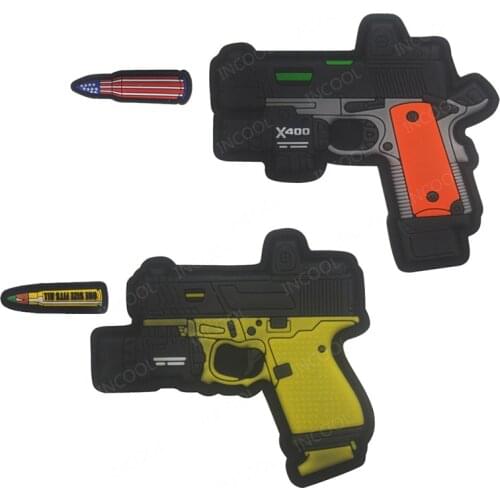 3D Rubber Patch PVC Gun American Flag Bullets Tactical Military Decorative Patches Combat Badges Hook Back Drop Shipping