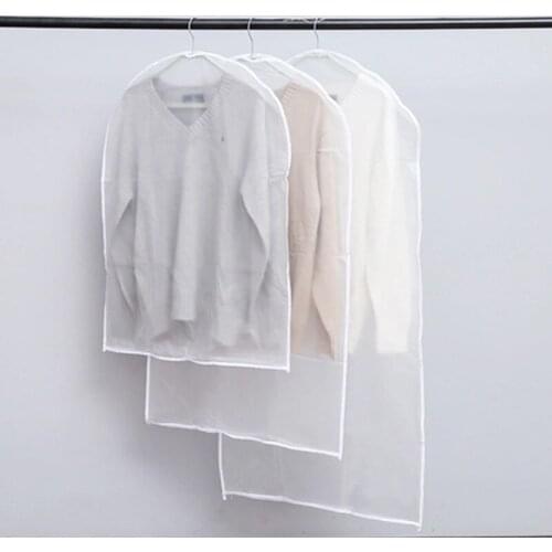 6 Pieces/lot Zipper Dust Cover Cloth Packing Organizer PEVA Hanging Clothing Bag Household Clothes Storage Bags Transparent Bag