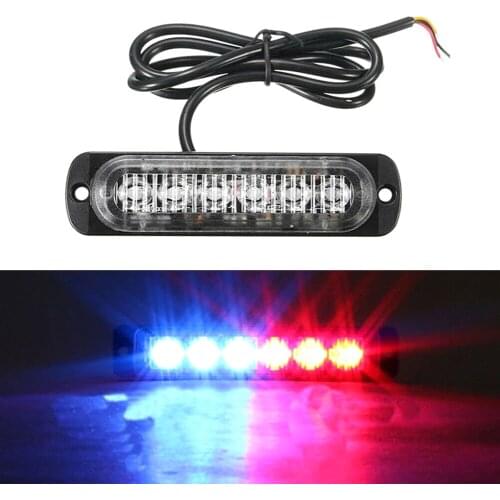 6 LED Car truck led Light Bar Mini Emergency 12V 24V 18 Flashing Mode Strobe light for Flash Emergency Warning Light