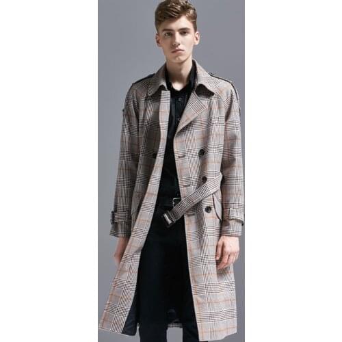AIFEIGEONLINE Men's Trench Coats