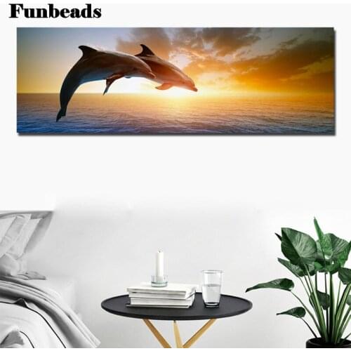 5D DIY animal Dolphin, Rhinestone cross stitch, diamond embroidery, Mosaic home Decoration Art FF026