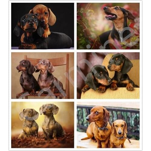 Diamond Painting Dachshund Dog Animal 5D DIY Cross Stitch Embroidery Mosaic Picture Full Round&Square Drill Home Decoration Gift