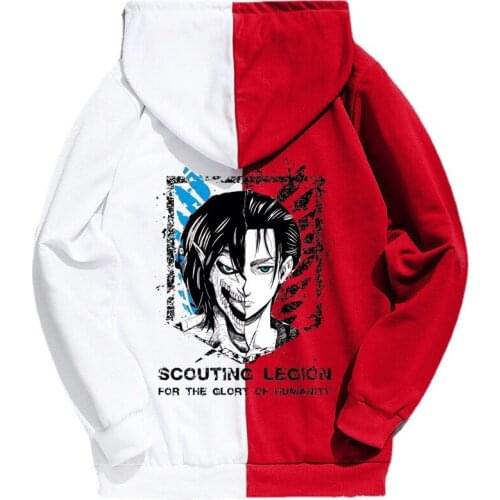 2021 Anime Hoodie Attack on Titan Hoodie shingeki no kyojin Mikasa levi Ackerman Cosplay Unisex Sweatshirt Girl Woman Top Jacket