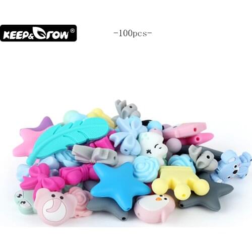 100pcs Silicone Beads Baby products Food Grade Silicone Teething Beads DIY Necklace Tools Accessories Baby Silicone Teethers