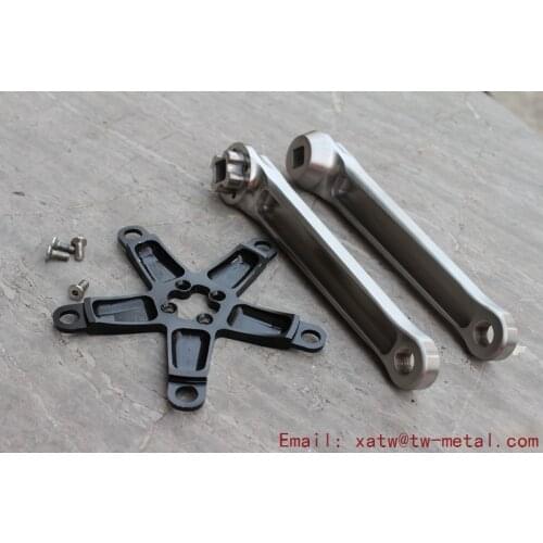 CNC Titanium taper squared crankarm for mountain bike use CNC bicycle crank arm Ti6AL4V bicycle crank arm