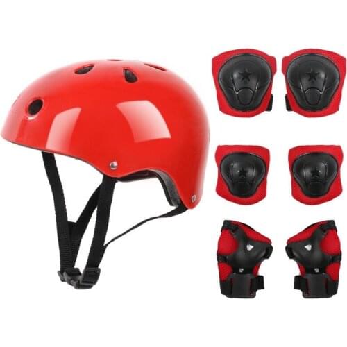 7-piece childrens skating riding protective gear skateboard roller skating helmet knee pads elbow pads elbow pads set