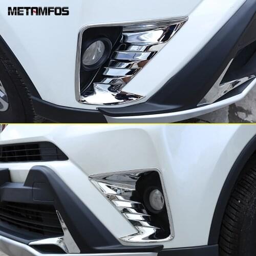 For Toyota RAV 4 RAV4 2016 2017 Chrome Front Foglight Fog Lamp Light Cover Trim Decoration Frame Accessories Car Styling