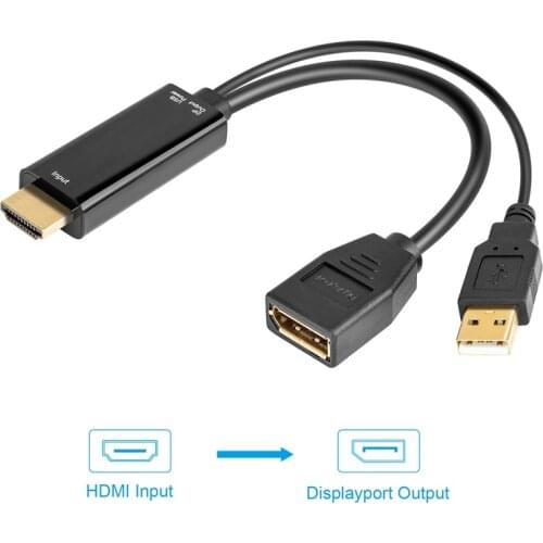 HDMI Male Extensions 8K 4K 1080P to DisplayPort HDMI VGA DVI Male Converter Adapter 2M Cable with Micro USB Power