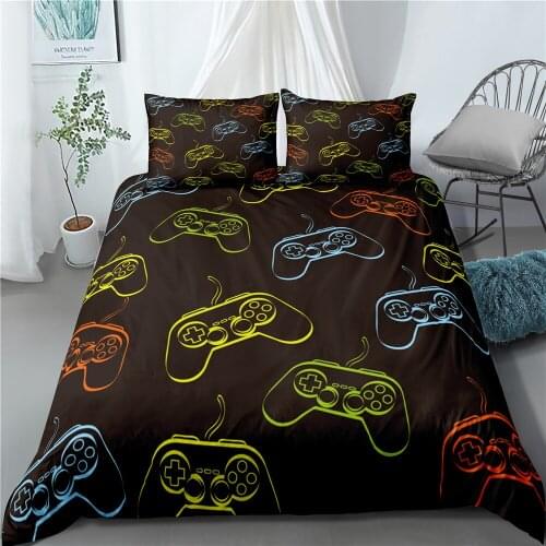 Gamepad 3D Printing Cartoon Game Bedding Set Duvet Cover Kids Adult Bed Single Double King Queen Size Bed Cover Set For Home