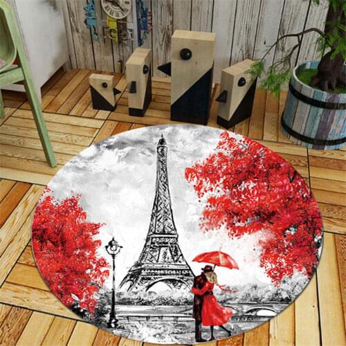 Ins Style Round Romantic France Carpet Rugs Room Play Area Rug Baby Bedside Doormat Floor Chair Mat Large Carpets Living Room