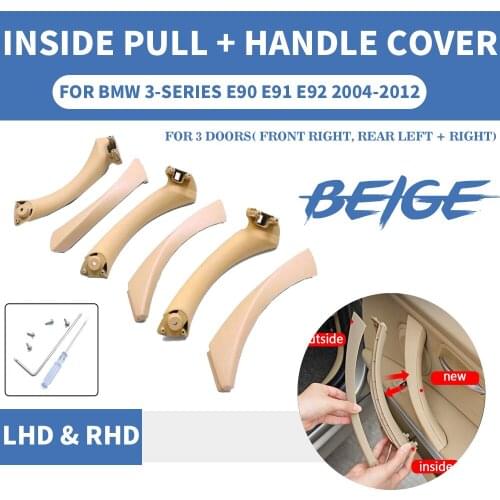 Left Hand Drive LHD Car Inner Inside Outside Handle Interior Door Panel Pull Trim Cover For BMW 3 series E90 E91 E92 316 318 320