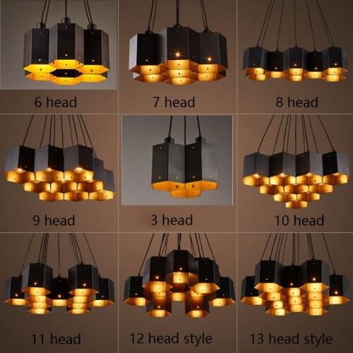 Loft Nordic Vintage Wrought Iron Honeycomb Pendant Light Industrial Wind Coffee Shop Restaurant Variety Creative Personality Art