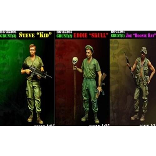 1:35 Scale Die-cast Resin Soldier Vietnam War 3 People Need To Assemble And Color By Yourself Free Shipping 35483