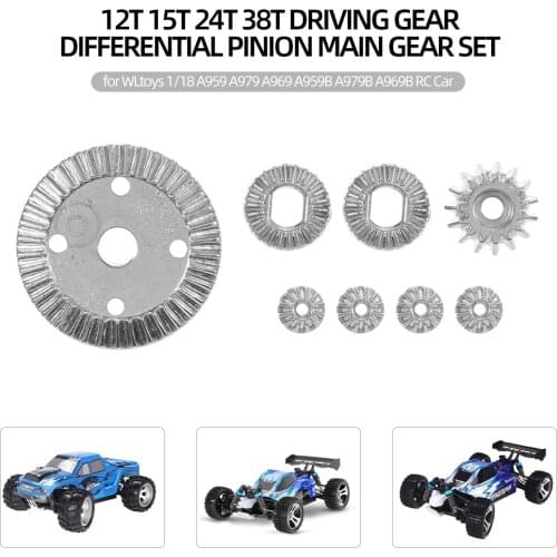 Metal 42T 38T 27T 17T Differential Gear Crown Gear Reduction Gear for WLtoys 1/18 A959 A979 A969 RC Car