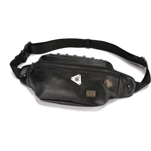 Fashion Thick Leather Waist Bag Men Women Money Phone Fanny Pack Male Leather Waist Belt Bag Travel Waist Packs Crossbody Bags