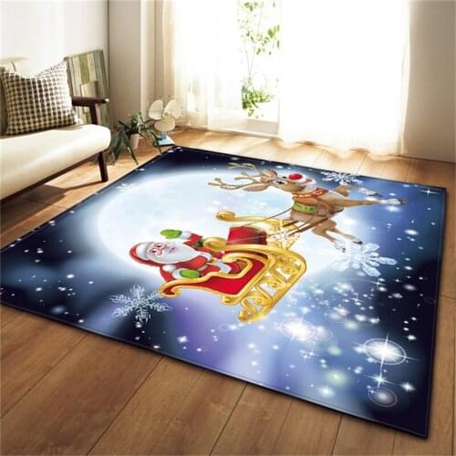Cartoon Children Play Mat Merry Christmas Santa Claus Bedside Area Rugs Home Decorative Doormat Rug and Carpets for Living Room