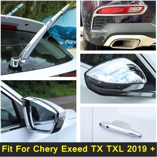 Door Handle Cap / Back Mirror Eyebrow Rain / Rear Window Wiper Nozzle Cover Trim For Chery Exeed TX TXL 2019 - 2021 Accessories