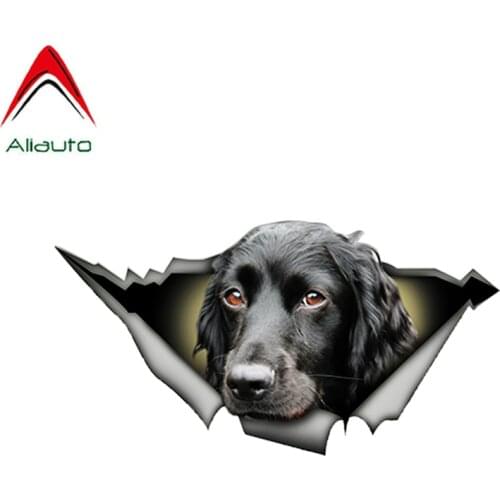 Aliauto Black Cocker Spaniel Car Sticker 3D Dog Torn Metal Vinyl Decal Waterproof Automobiles Motorcycles Styling,13cm*7cm