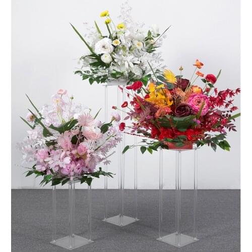 Brand new 10 pieces/batch acrylic floor vase transparent vase dining table center decoration modern wedding decoration