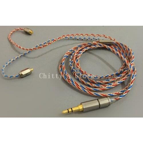 Diy earphone upgrade cable MMCX SE535 single crystal copper wire+silver plated wire