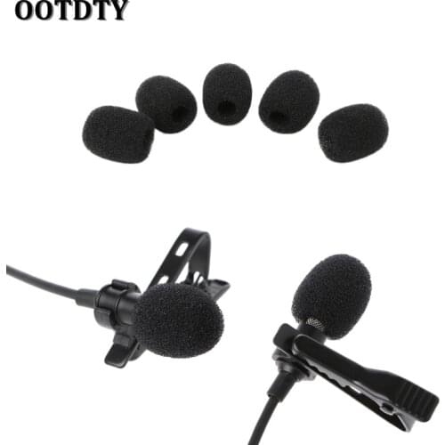 OOTDTY 5X Round Ball Lavalier Microphone Foam Windscreen Sponge Windshields 6mm Opening