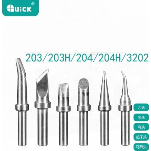 Original 200-K IronTips For The QUICK 203 / 203H / 204 / 204H / 3202 / 203D / 376D / 712 Soldering Station Iron Head