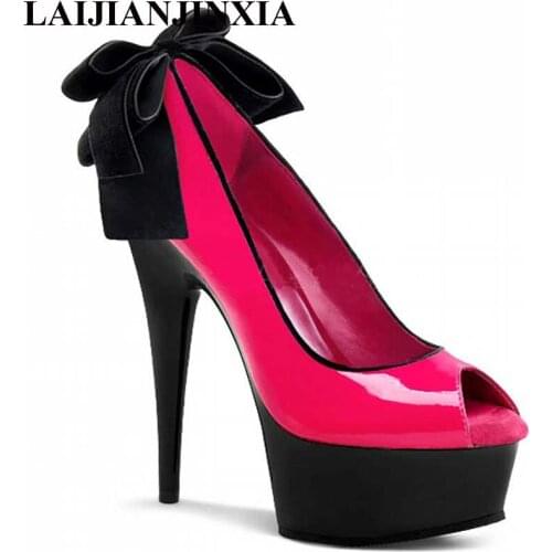 New 15cm High heels, sexy retro high heel shoes 2018 new womens shoes tie Dance Shoes