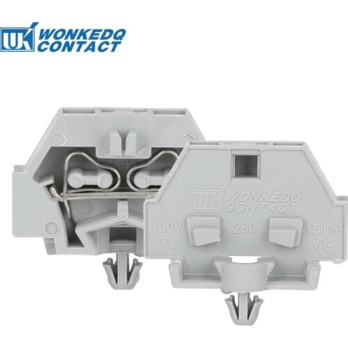 Terminal Block 260-301B Connector DIN Rail Mount Spring Cage Connection Wire conductor 2 Conductor through 10pcs
