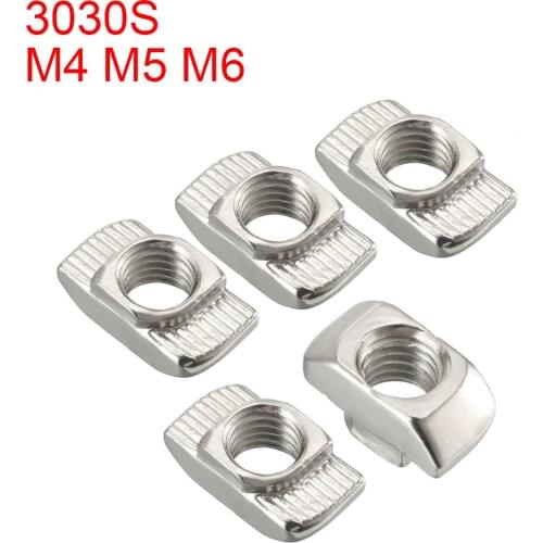 3030 Series M4 M5 M6 Thread T Nuts Hammer Head Fastener Nut for 30x30 Aluminum Extrusion Profile T Slot 8mm