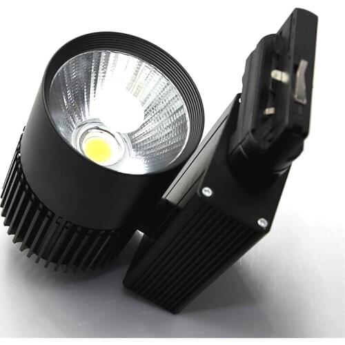 6pcs 4 Wires 3 Phase 35W COB LED Track Light LED Rail Lamps 35W Spotlight Dimmable AC85-265V Warm Cold white for Shop Stores