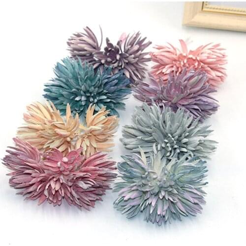 6 pieces of multi-color antique decoration pine needles Christmas plant wreath wedding decoration flowers handmade diy gift box