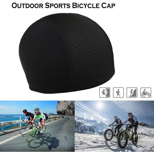 Quick Dry Anti-sweat Cycling Caps Outdoor Sports Wind-proof Breathable Motorcycle Bike Bicycle Helmet Lining Sports Hat Black